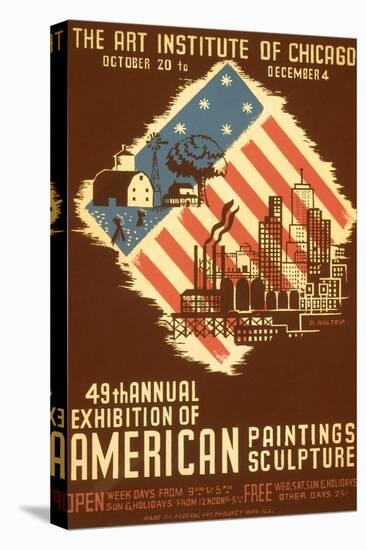 Poster for American Art Exhibition-null-Stretched Canvas