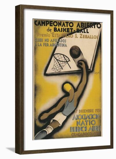 Poster for Argentine Basketball Tournament-null-Framed Giclee Print