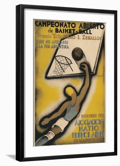 Poster for Argentine Basketball Tournament-null-Framed Giclee Print