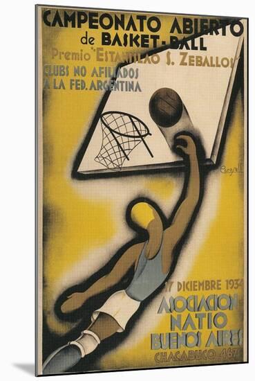 Poster for Argentine Basketball Tournament-null-Mounted Giclee Print