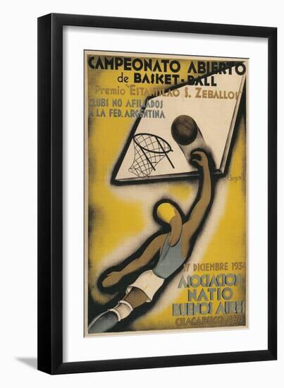 Poster for Argentine Basketball Tournament-null-Framed Art Print