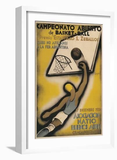 Poster for Argentine Basketball Tournament-null-Framed Art Print