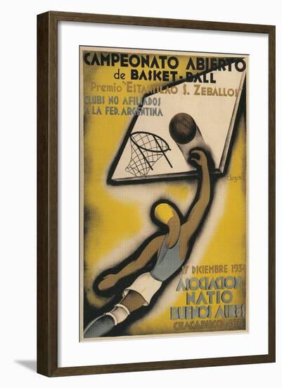 Poster for Argentine Basketball Tournament-null-Framed Art Print
