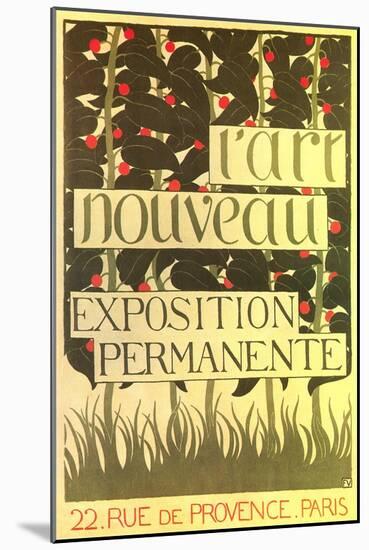 Poster for Art Nouveau Exhibition-null-Mounted Art Print