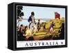 Poster for Australia Showing the Landing of Captain Cook at Botany Bay in 1770-null-Framed Stretched Canvas