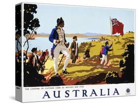 Poster for Australia Showing the Landing of Captain Cook at Botany Bay in 1770-null-Stretched Canvas