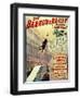 Poster for Barnum and Bailey's Circus Showing Desperado's "Terrible Leap for Life"-null-Framed Giclee Print