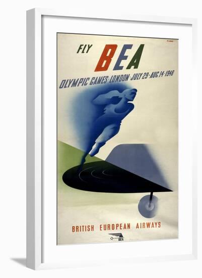 Poster for British European Airways (BEA) Featuring the 1948 London Olympic Games-null-Framed Giclee Print