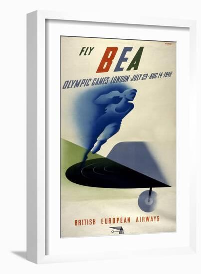 Poster for British European Airways (BEA) Featuring the 1948 London Olympic Games-null-Framed Giclee Print