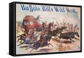 Poster for Buffalo Bill's Wild West Show, C.1885 (Colour Litho)-American-Framed Stretched Canvas