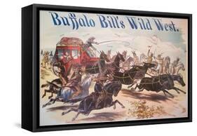 Poster for Buffalo Bill's Wild West Show, C.1885 (Colour Litho)-American-Framed Stretched Canvas