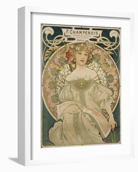 Poster for F. Champenois, 1897-Alphonse Mucha-Framed Giclee Print