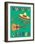 Poster for Fiesta Time with Colorful Hand Drawn Attributes of Mexican Holiday. Cinco De Mayo Banner-Romas_Photo-Framed Art Print