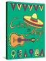 Poster for Fiesta Time with Colorful Hand Drawn Attributes of Mexican Holiday. Cinco De Mayo Banner-Romas_Photo-Stretched Canvas