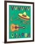 Poster for Fiesta Time with Colorful Hand Drawn Attributes of Mexican Holiday. Cinco De Mayo Banner-Romas_Photo-Framed Art Print