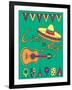 Poster for Fiesta Time with Colorful Hand Drawn Attributes of Mexican Holiday. Cinco De Mayo Banner-Romas_Photo-Framed Art Print