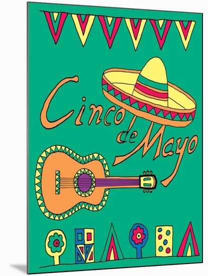 Poster for Fiesta Time with Colorful Hand Drawn Attributes of Mexican Holiday. Cinco De Mayo Banner-Romas_Photo-Mounted Art Print