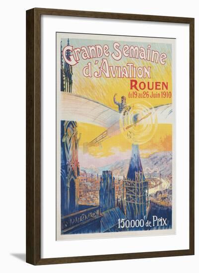 Poster for French Airshow, Rouen 1910-null-Framed Art Print