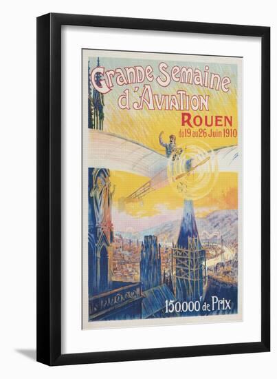 Poster for French Airshow, Rouen 1910-null-Framed Art Print