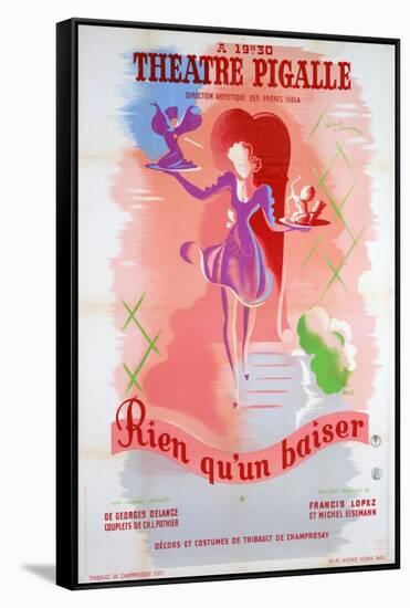 Poster for Just a Kiss, at the Théâtre Pigalle, Paris, 20th Century-null-Framed Stretched Canvas