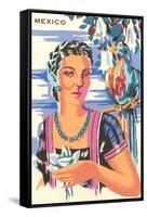 Poster for Mexico, Lady with Parrot-null-Framed Stretched Canvas