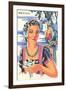 Poster for Mexico, Lady with Parrot-null-Framed Art Print