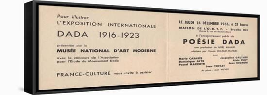 Poster for 'Poésie Dada', 1966-null-Framed Stretched Canvas