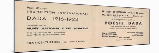Poster for 'Poésie Dada', 1966-null-Mounted Giclee Print