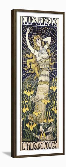 Poster for Show of Dancer Liane De Pougy (1869-1950) at Folies Bergere-Paul Berthon-Framed Giclee Print