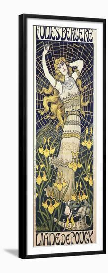 Poster for Show of Dancer Liane De Pougy (1869-1950) at Folies Bergere-Paul Berthon-Framed Giclee Print