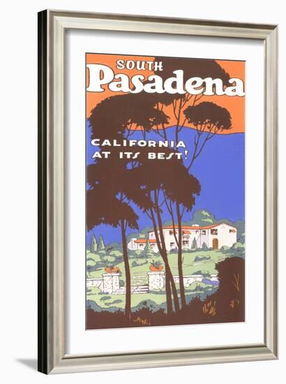 Poster for South Pasadena, California-null-Framed Art Print