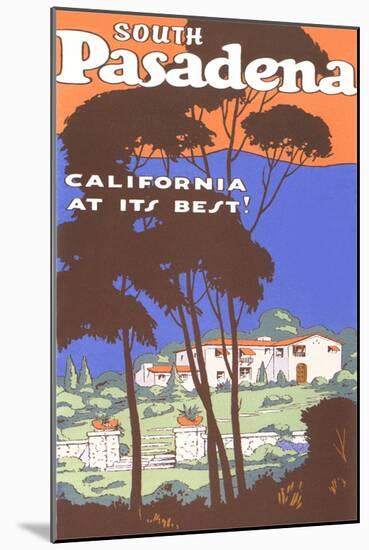 Poster for South Pasadena, California-null-Mounted Art Print