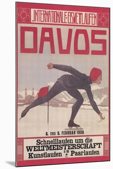 Poster for Speed Skating in Davos-null-Mounted Art Print