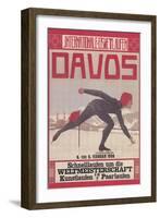 Poster for Speed Skating in Davos-null-Framed Art Print