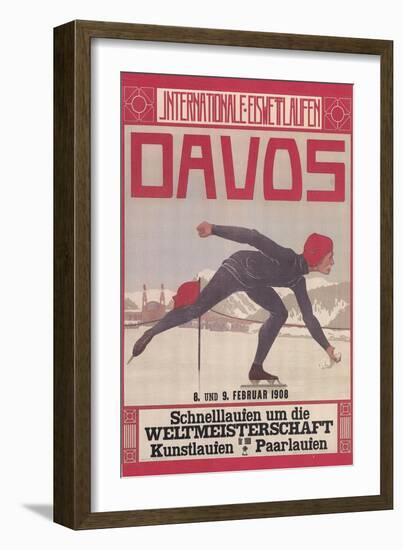 Poster for Speed Skating in Davos-null-Framed Art Print