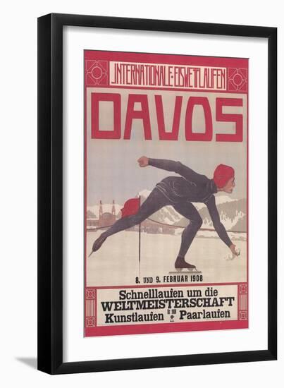 Poster for Speed Skating in Davos-null-Framed Art Print