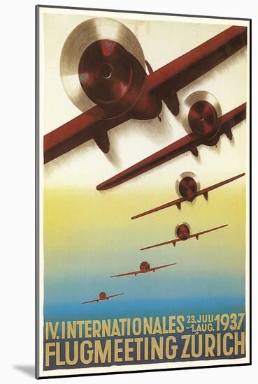 Poster for Swiss Air Show-null-Mounted Art Print