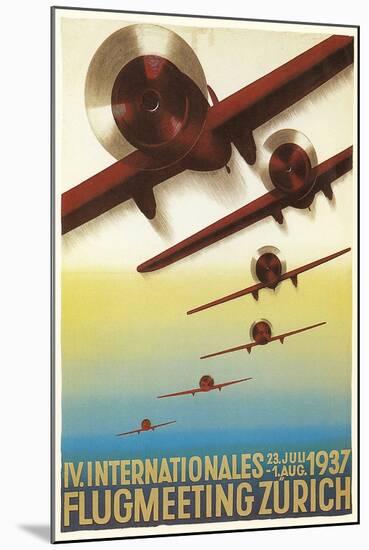 Poster for Swiss Air Show-null-Mounted Art Print