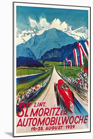 Poster for Swiss Auto Race-null-Mounted Art Print