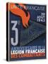 Poster for the 3rd Anniversary of the Foundation of the Legion Francaise Des Combattants, 1943-null-Stretched Canvas