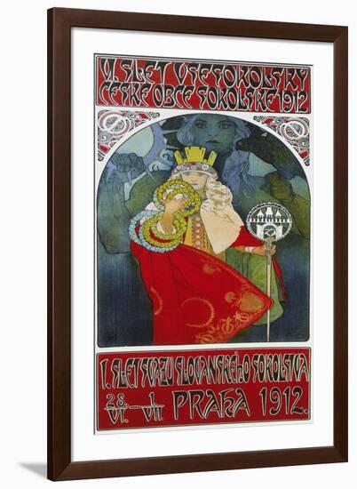 Poster for the 6th Meeting of the Czech Sokol-Union, Prague 1912-Alphonse Mucha-Framed Giclee Print