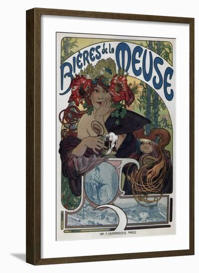 Poster for the Bieres De La Meuse, 1897-Alphonse Mucha-Framed Giclee Print