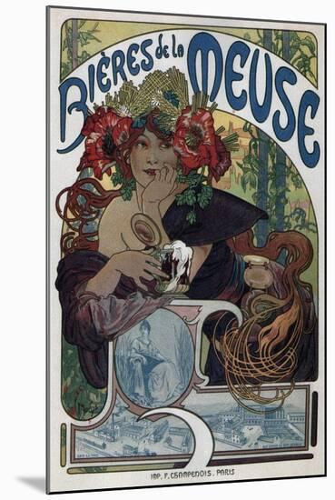 Poster for the Bieres De La Meuse, 1897-Alphonse Mucha-Mounted Giclee Print
