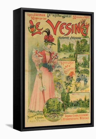 Poster for the Chemins de Fer de L'Ouest to Le Vesinet, circa 1895-1900-Albert Robida-Framed Stretched Canvas