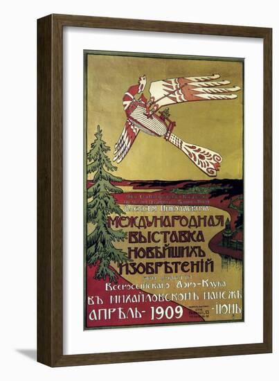 Poster for the Exhibition of New Explorations of the Russian Aero Club, 1909-null-Framed Giclee Print