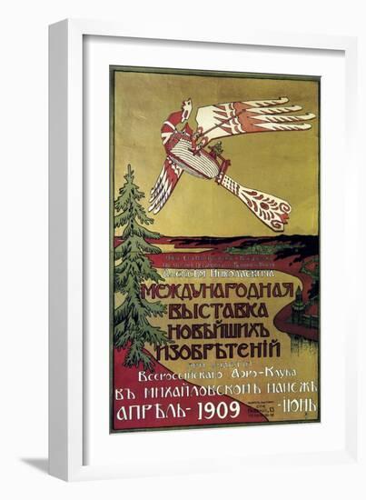 Poster for the Exhibition of New Explorations of the Russian Aero Club, 1909-null-Framed Giclee Print