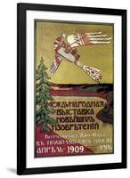 Poster for the Exhibition of New Explorations of the Russian Aero Club, 1909-null-Framed Giclee Print