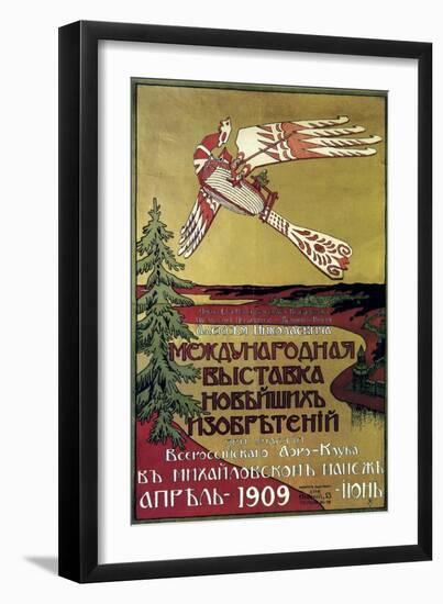 Poster for the Exhibition of New Explorations of the Russian Aero Club, 1909-null-Framed Premium Giclee Print