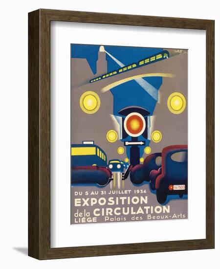 Poster for the Exposition de la Circulation Held at Liege Belgium-Poleff-Framed Art Print