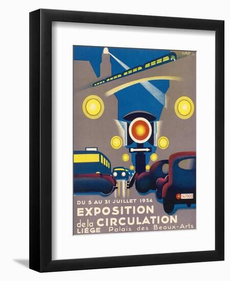 Poster for the Exposition de la Circulation Held at Liege Belgium-Poleff-Framed Art Print